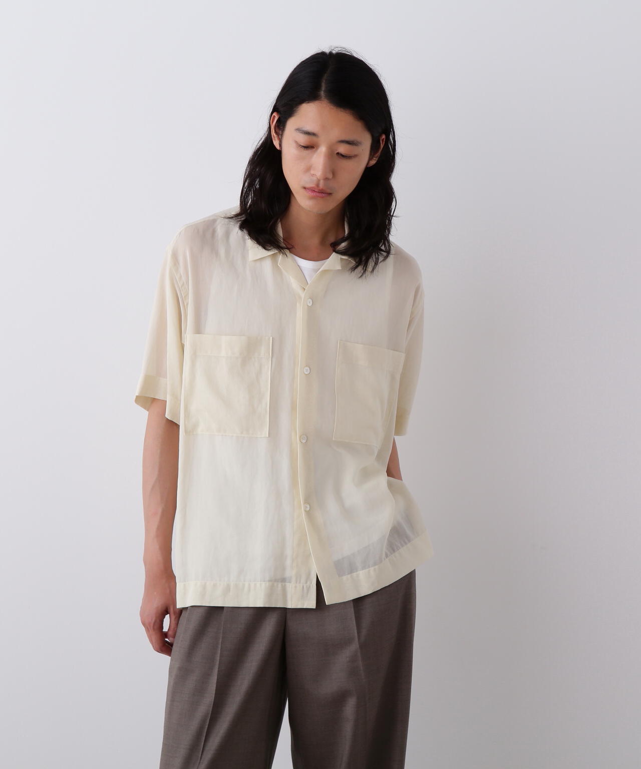 YLEVE / COTTON VOILE LAWN OPEN COLLAR SHIRT | YLÈVE（イレーヴ