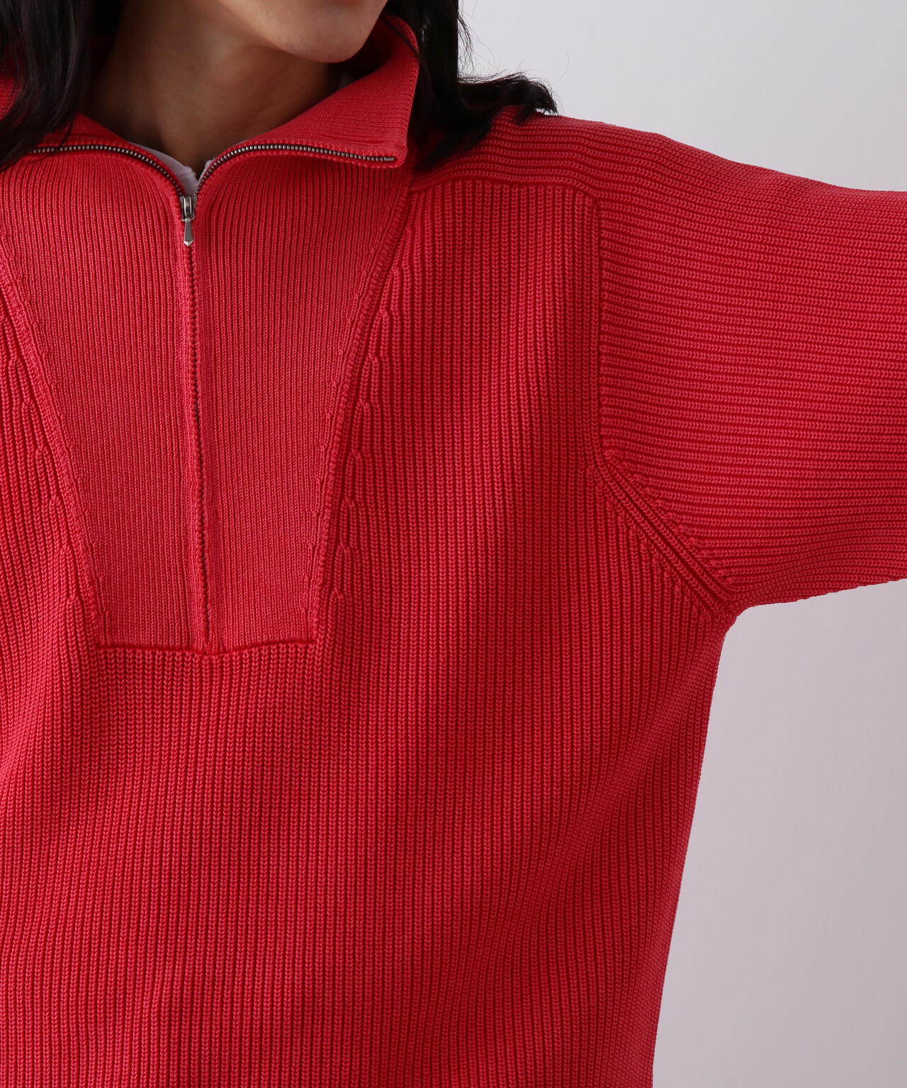 YLEVE / FADED STONEWASH KNIT ZIP PULLOVER | YLÈVE（イレーヴ