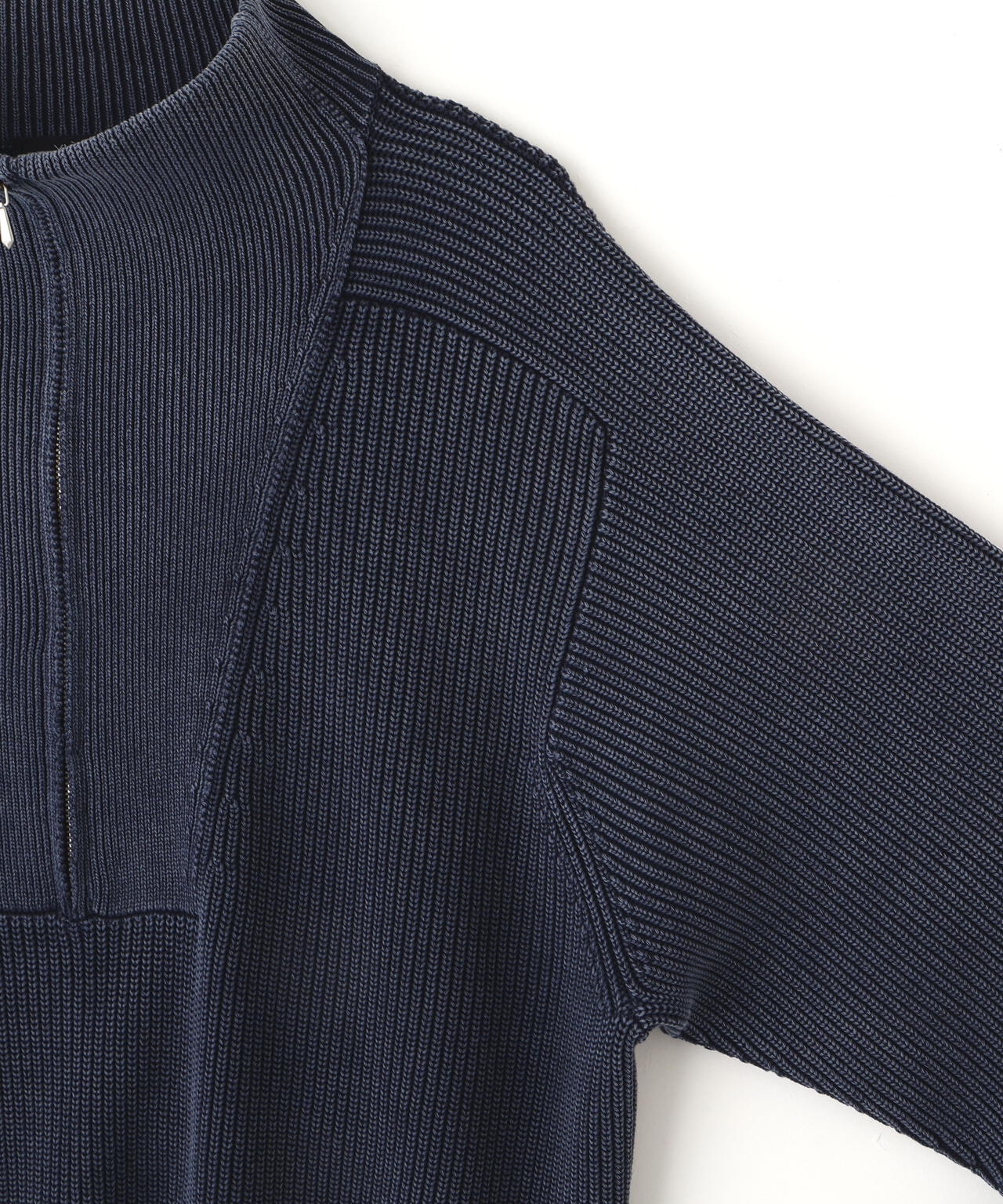 YLÈVE / FADED STONEWASH KNIT ZIP PULLOVER | YLÈVE（イレーヴ