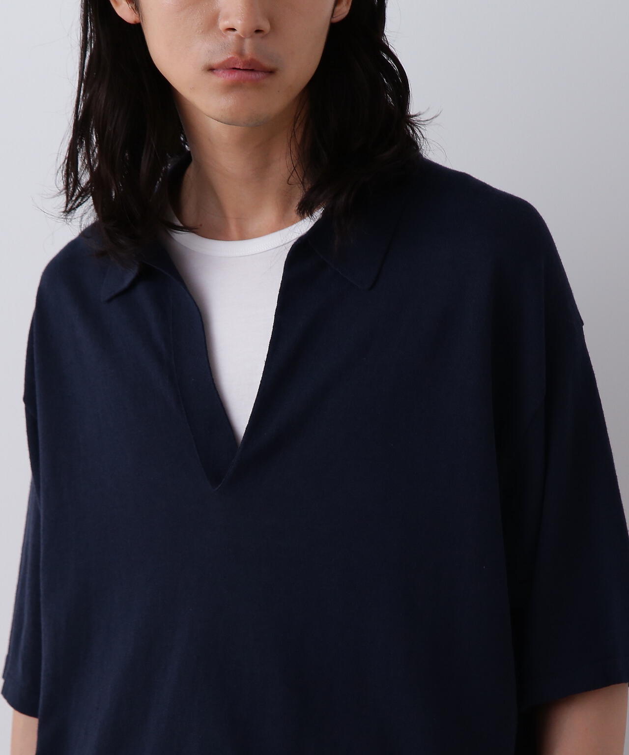 YLEVE / COTTON LINEN KNIT SKIPPER POLO | YLÈVE（イレーヴ