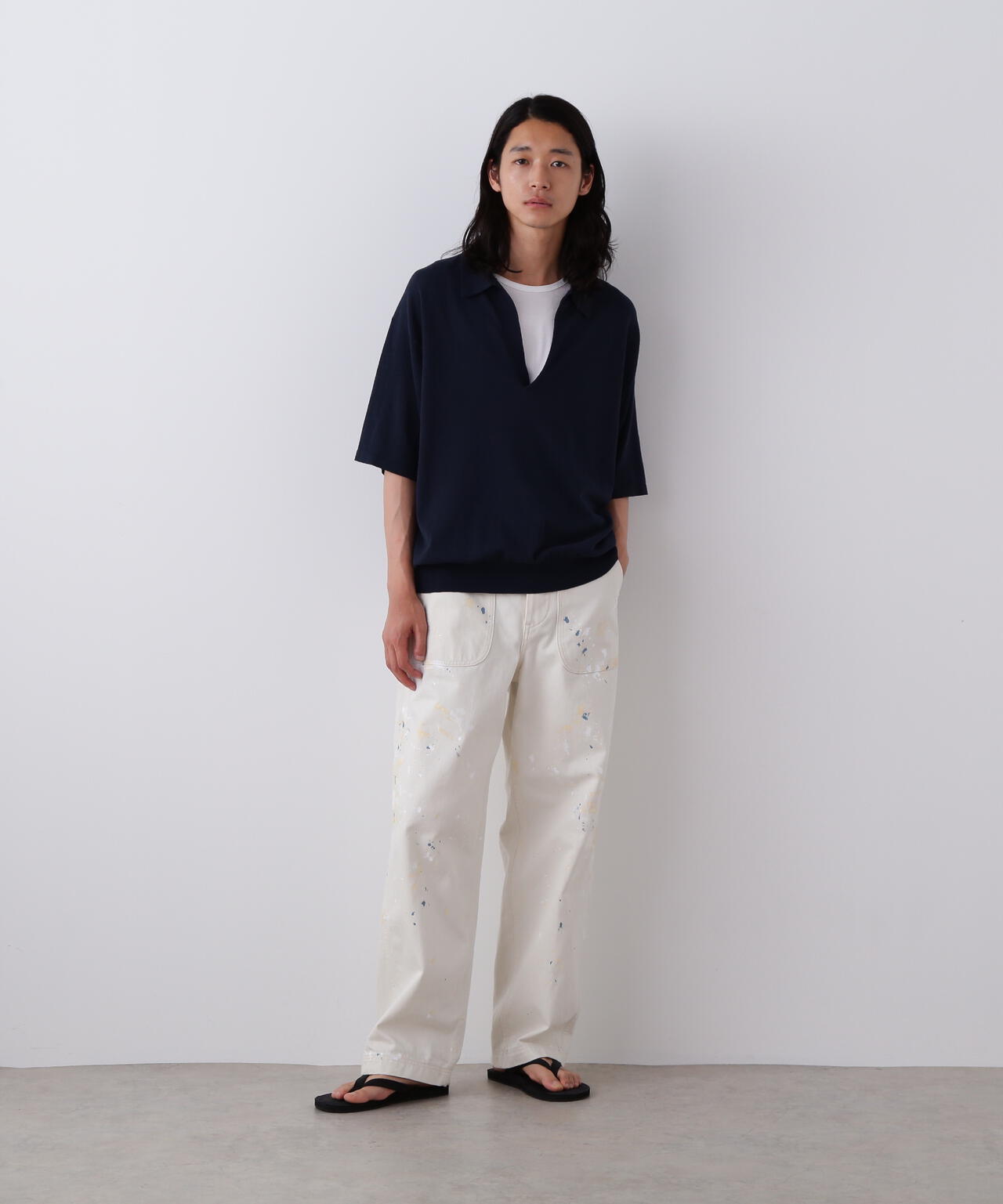 YLEVE / COTTON LINEN KNIT SKIPPER POLO | YLÈVE（イレーヴ