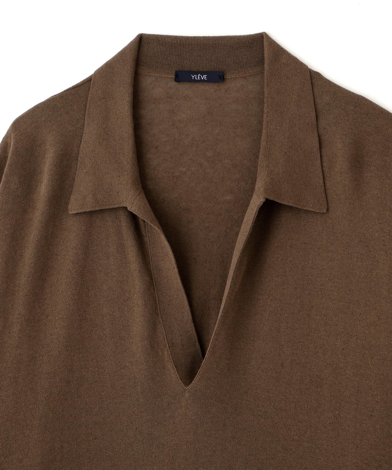 YLEVE / COTTON LINEN KNIT SKIPPER POLO