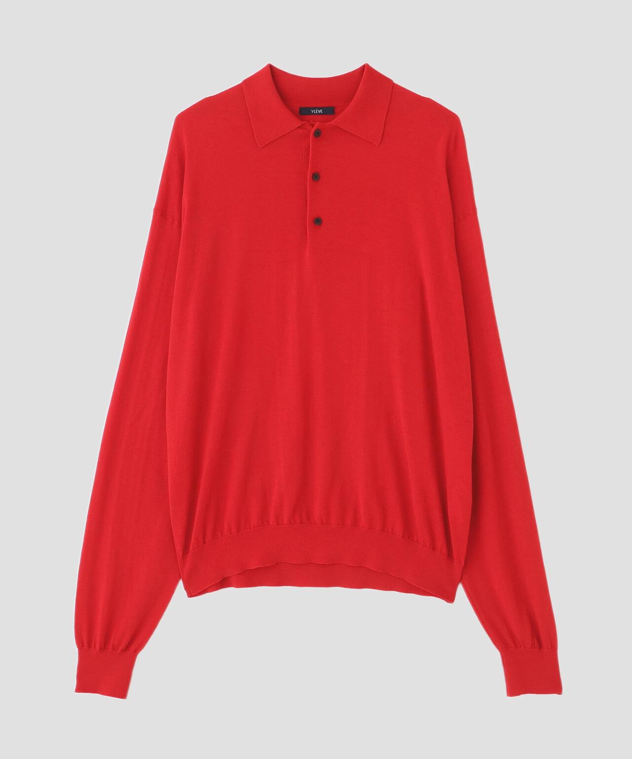 YLÈVE / WOOL SILK CASHMERE KNIT POLO