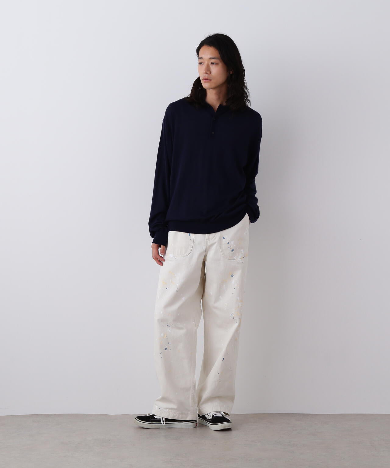 トップス YLEVE European Linen Silk Knit Pullover SILK KNIT PULLOVER〈V NECK〉 - Yonetomi STORE ONLINE｜ヨネトミ