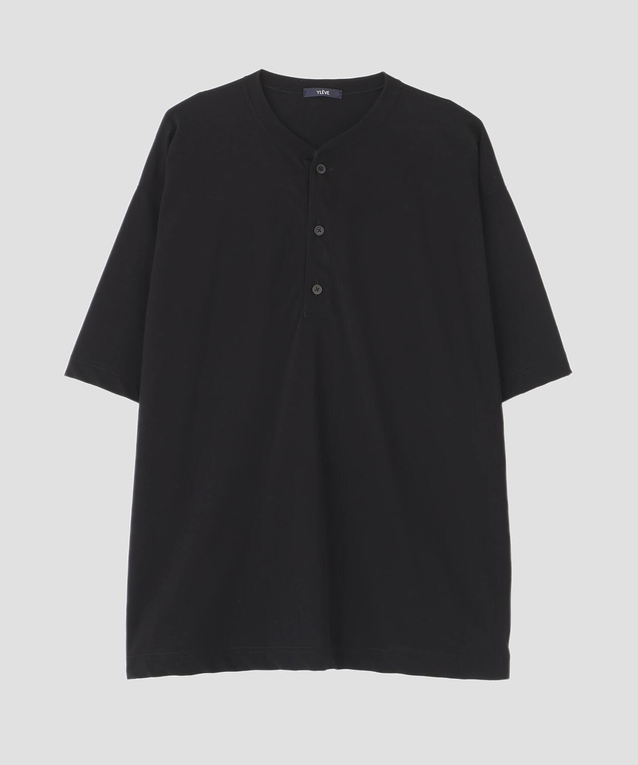 YLEVE / COTTON HIGH-TWISTED JERSEY HENRY NECK T-SHIRT | YLÈVE