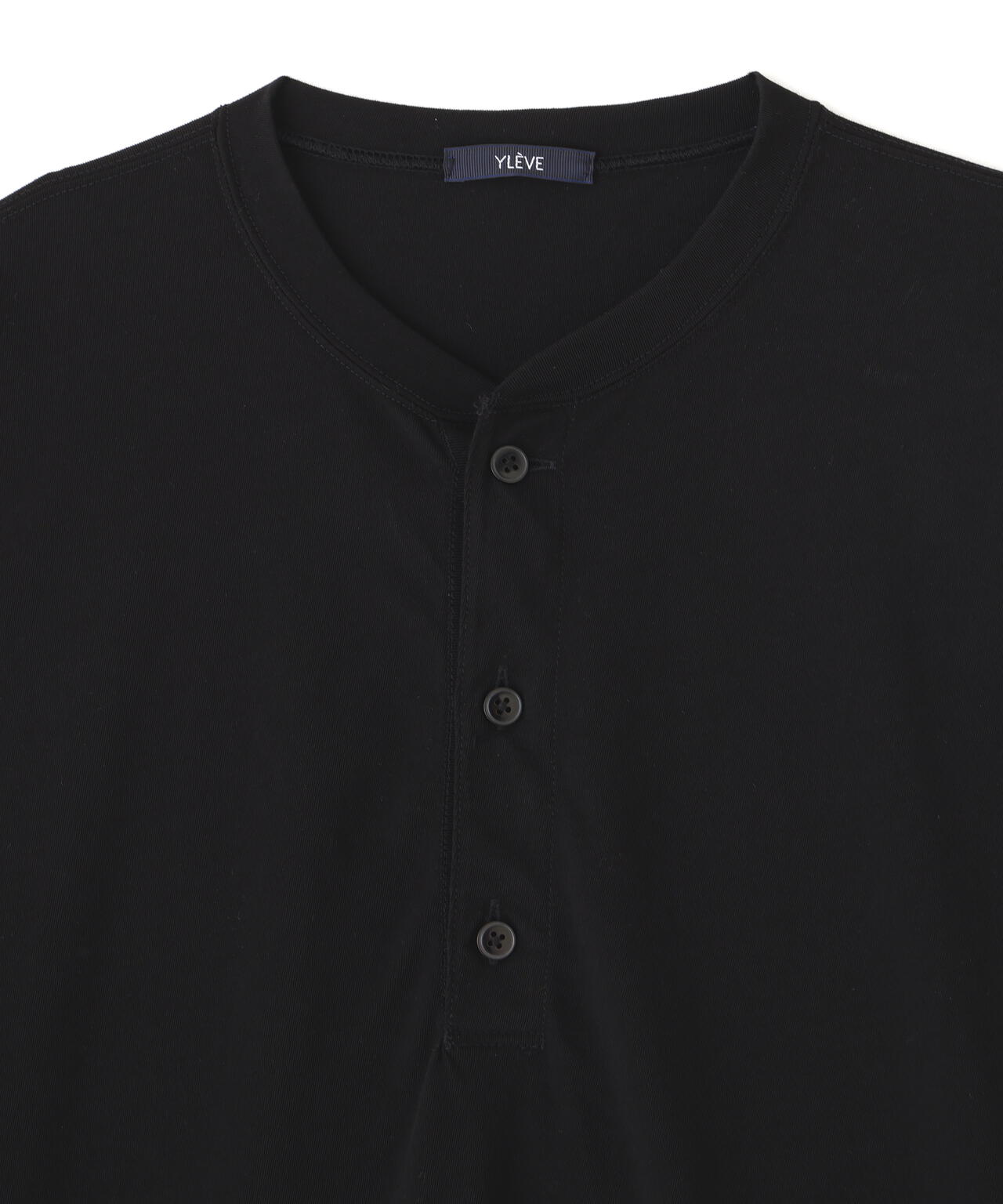 YLEVE / COTTON HIGH-TWISTED JERSEY HENRY NECK T-SHIRT | YLÈVE