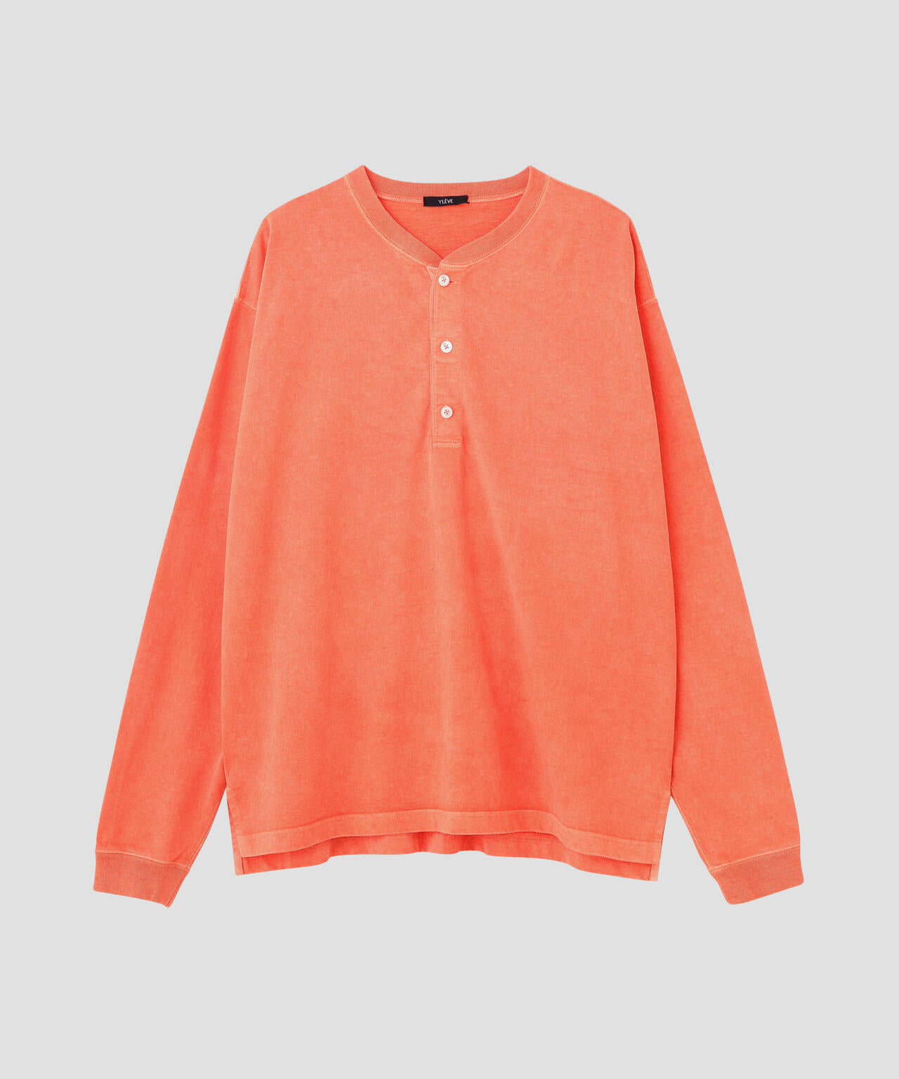 YLEVE / PIGMENT DYED COTTON HENRY NECK LONG-SLEEVE T | YLÈVE