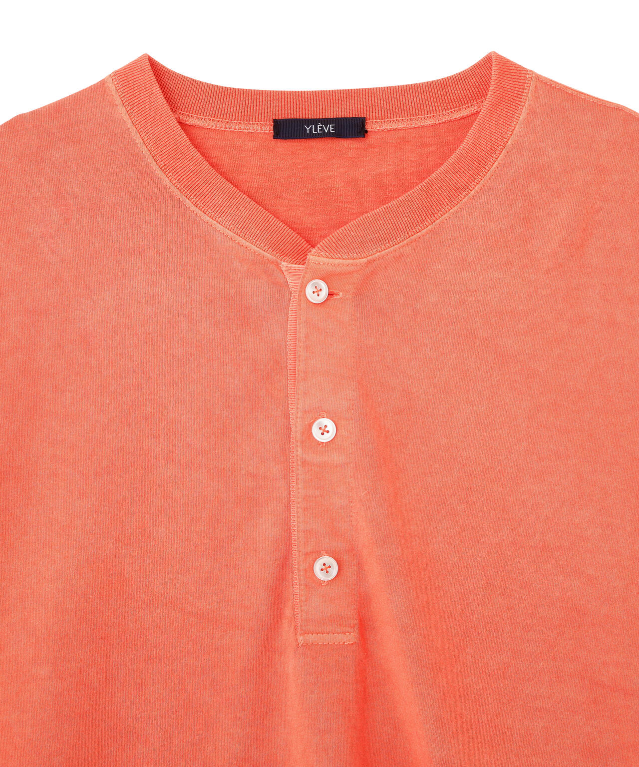 YLEVE / PIGMENT DYED COTTON HENRY NECK LONG-SLEEVE T | YLÈVE