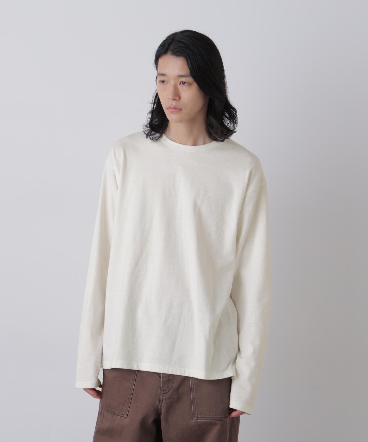 【中古】イレーヴ YLEVE リネンシルク クルーネック プルオーバーニット アイボリー【サイズ4】【メンズ】 YLEVE / COTTON SILK NOIL PULLOVER | YLÈVE（イレーヴ） ｜【公式