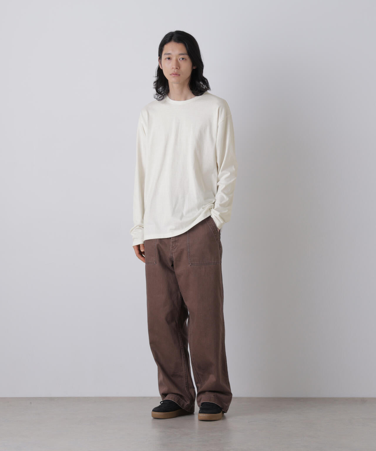 【中古】イレーヴ YLEVE リネンシルク クルーネック プルオーバーニット アイボリー【サイズ4】【メンズ】 YLEVE / COTTON SILK NOIL PULLOVER | YLÈVE（イレーヴ） ｜【公式
