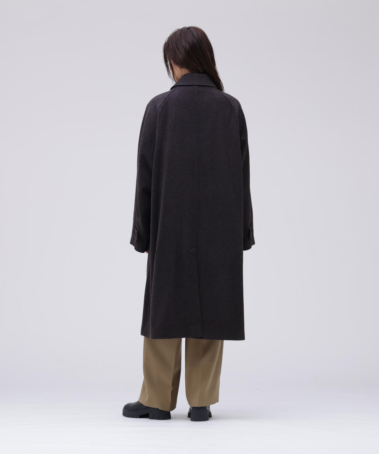 THE LIBRARY / [UNISEX] SUPER100'S WOOL MELTON BAL COLLAR COAT