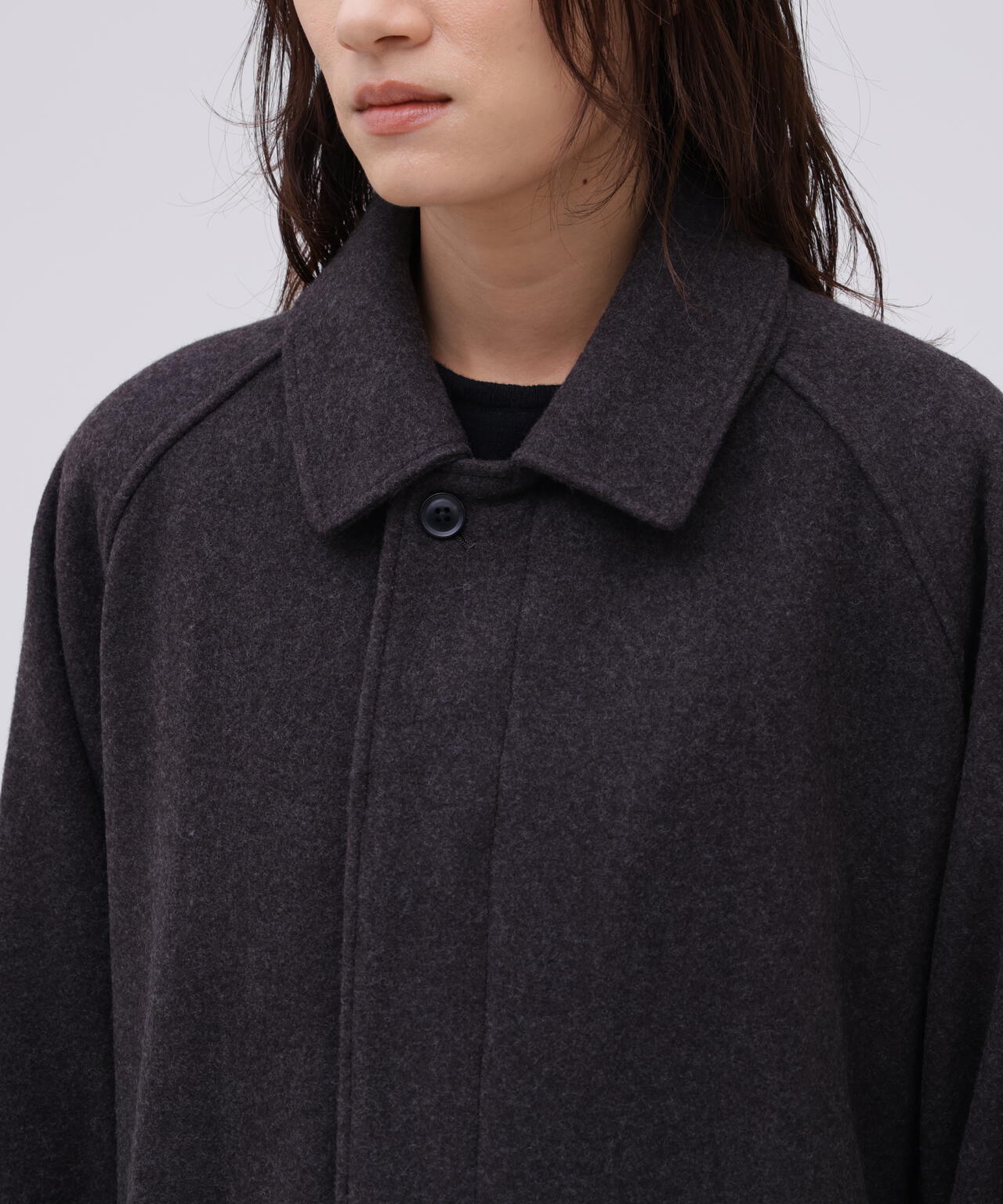 THE LIBRARY / [UNISEX] SUPER100'S WOOL MELTON BAL COLLAR COAT