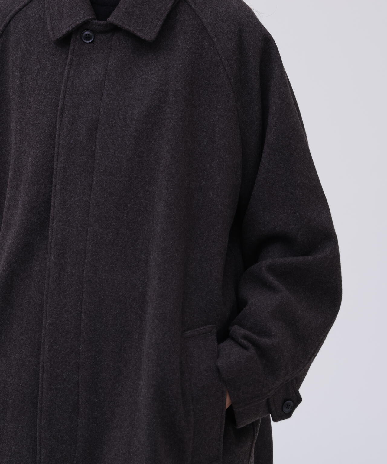 THE LIBRARY / [UNISEX] SUPER100'S WOOL MELTON BAL COLLAR COAT