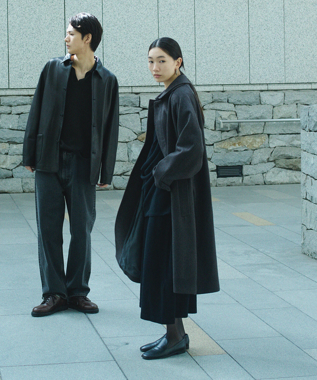 THE LIBRARY / [UNISEX] SUPER100'S WOOL MELTON BAL COLLAR COAT