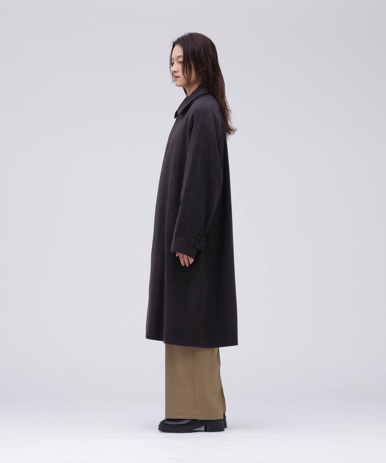 THE LIBRARY / [UNISEX] SUPER100'S WOOL MELTON BAL COLLAR COAT