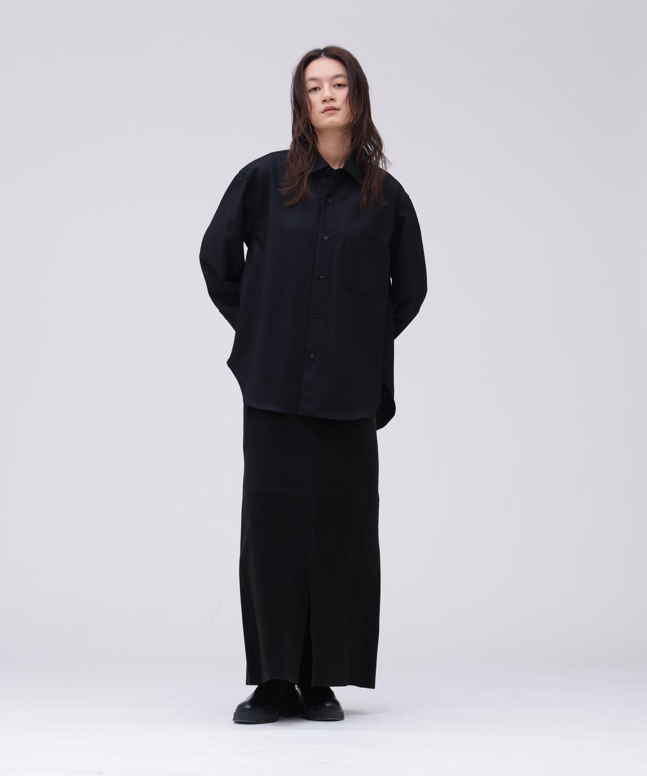 THE LIBRARY / [UNISEX] WOOL FLANNEL R/C SHIRT