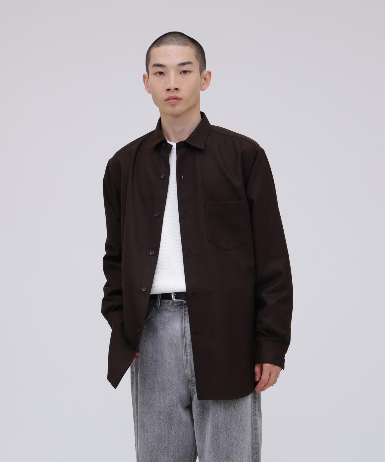 THE LIBRARY / [UNISEX] WOOL FLANNEL R/C SHIRT