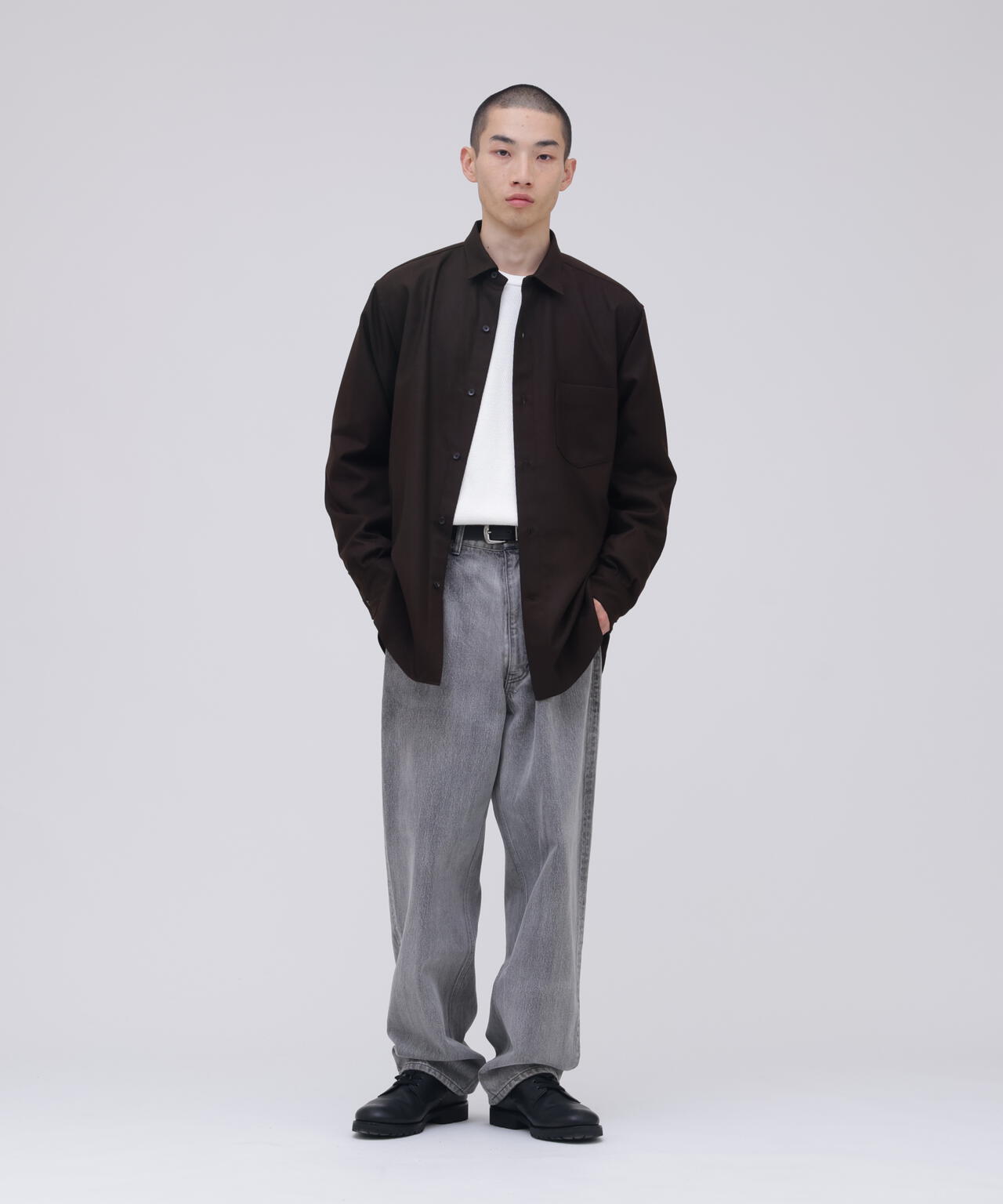 THE LIBRARY / [UNISEX] WOOL FLANNEL R/C SHIRT