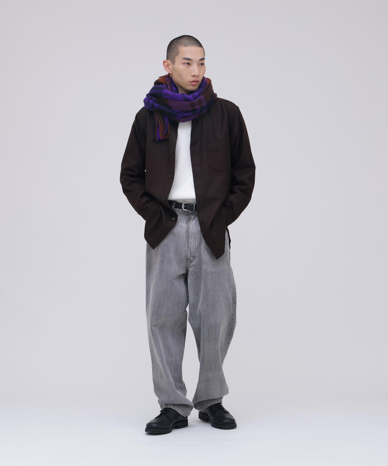 THE LIBRARY / [UNISEX] WOOL FLANNEL R/C SHIRT