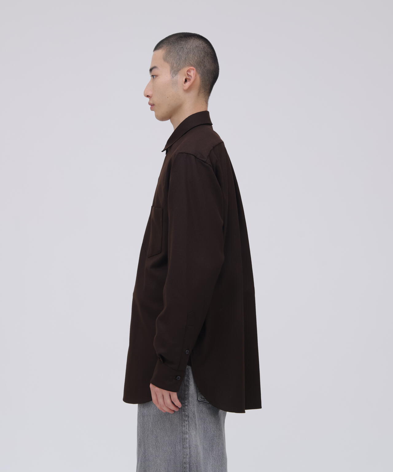 THE LIBRARY / [UNISEX] WOOL FLANNEL R/C SHIRT