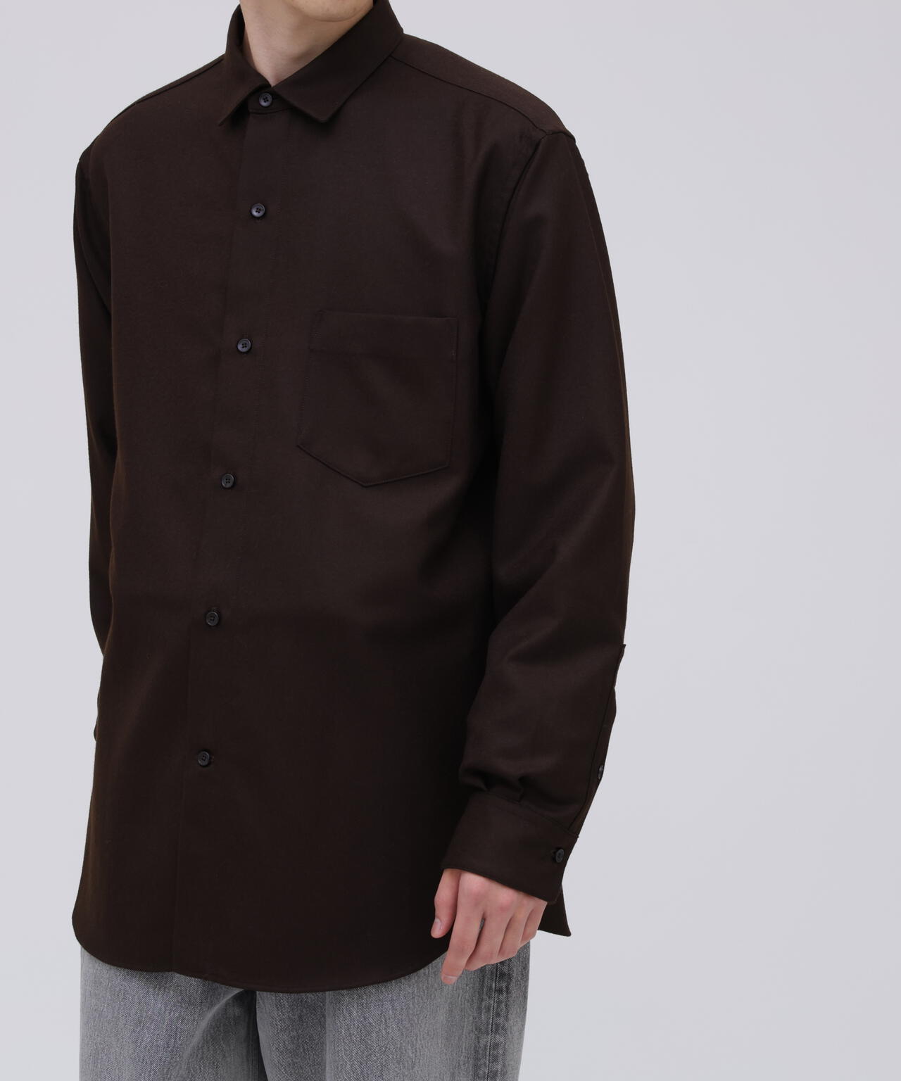 THE LIBRARY / [UNISEX] WOOL FLANNEL R/C SHIRT