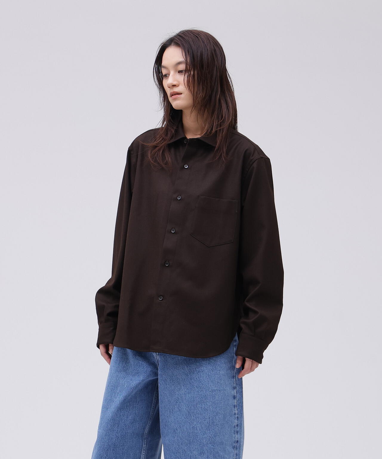 THE LIBRARY / [UNISEX] WOOL FLANNEL R/C SHIRT