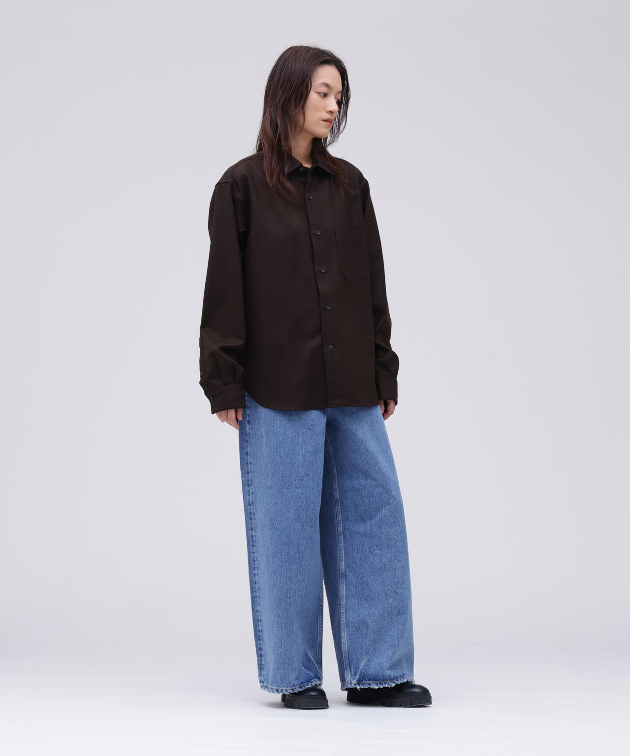 THE LIBRARY / [UNISEX] WOOL FLANNEL R/C SHIRT