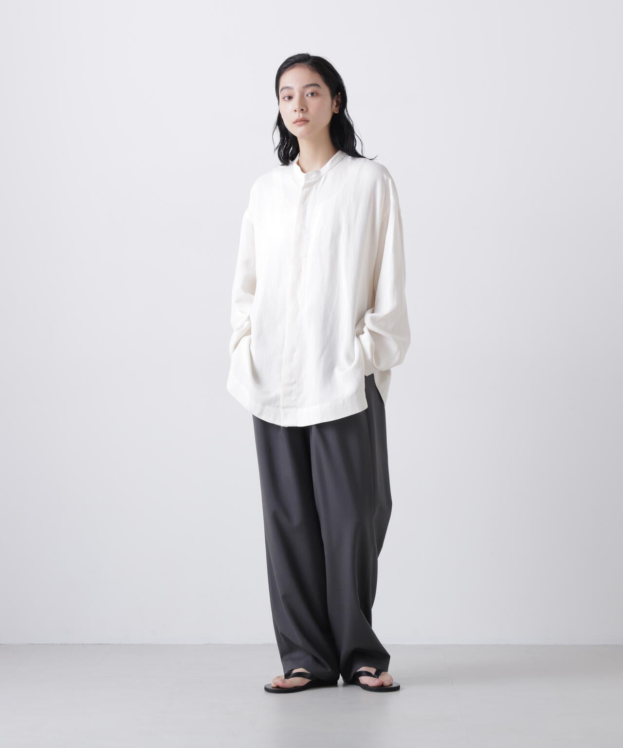 THE LIBRARY / [UNISEX] WOOL TROPICAL EASY TROUSERS | THE LIBRARY