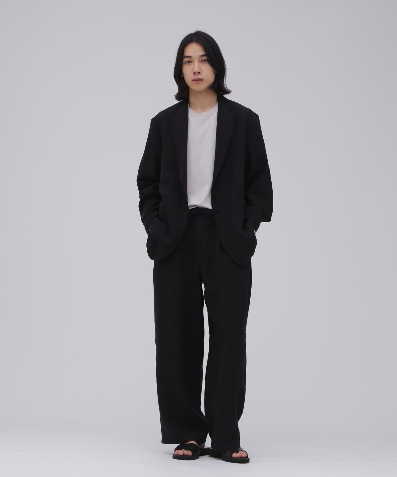 THE LIBRARY リネンワイドパンツ THE LIBRARY / [UNISEX] LINEN EASY TROUSERS | THE LIBRARY（ザ