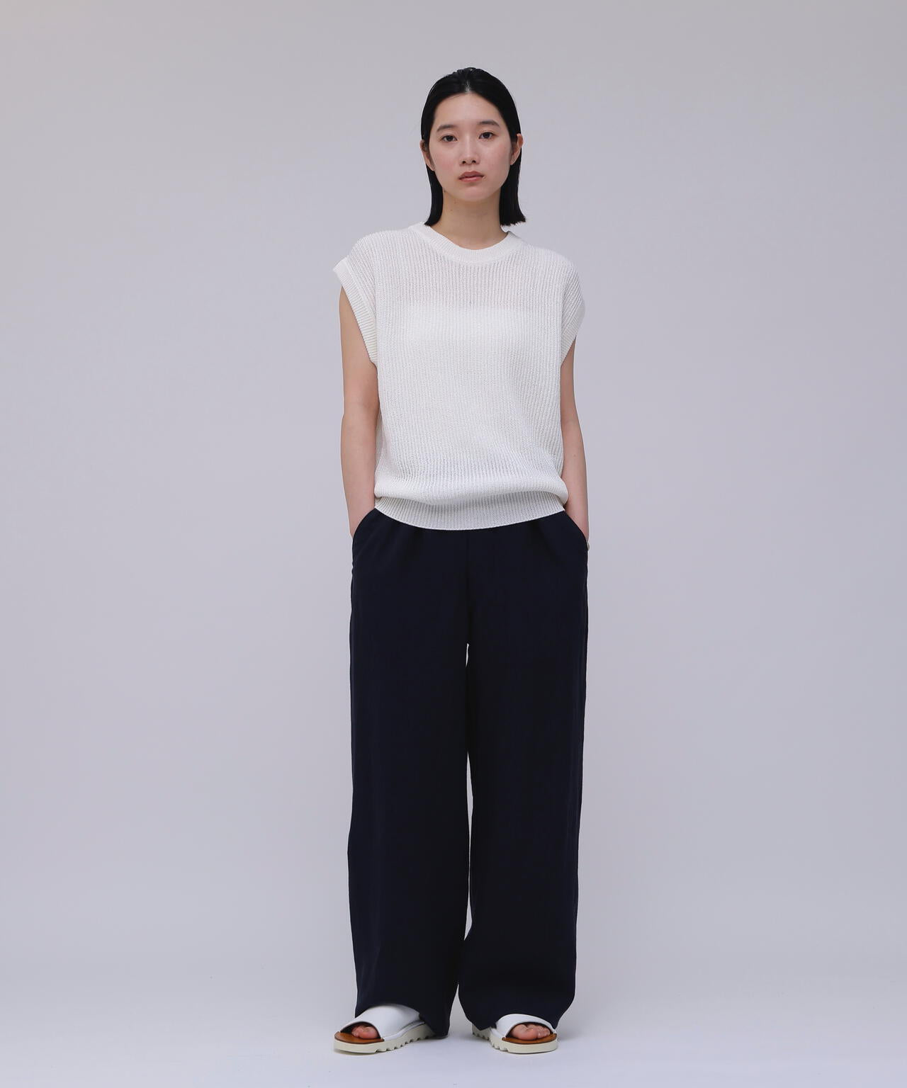 THE LIBRARY リネンワイドパンツ THE LIBRARY / [UNISEX] LINEN EASY TROUSERS | THE LIBRARY（ザ