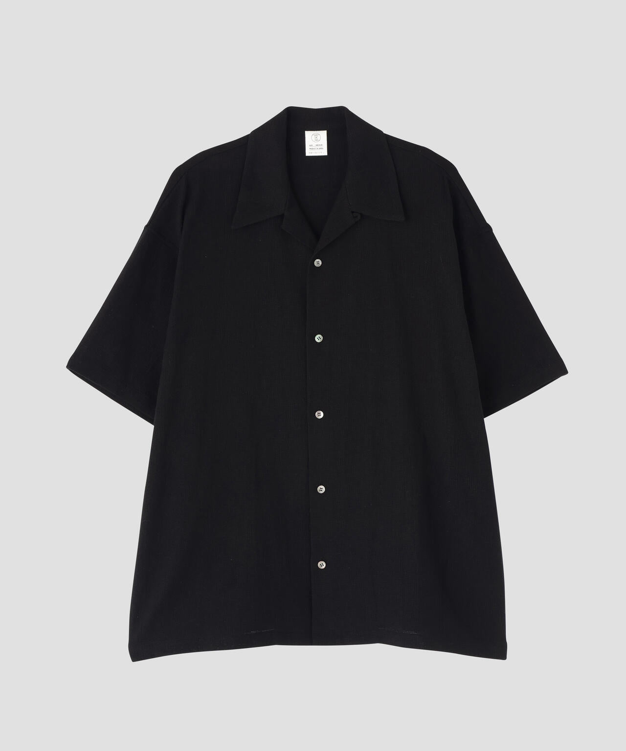 THE LIBRARY / LINEN COTTON OPEN COLLAR SHIRT