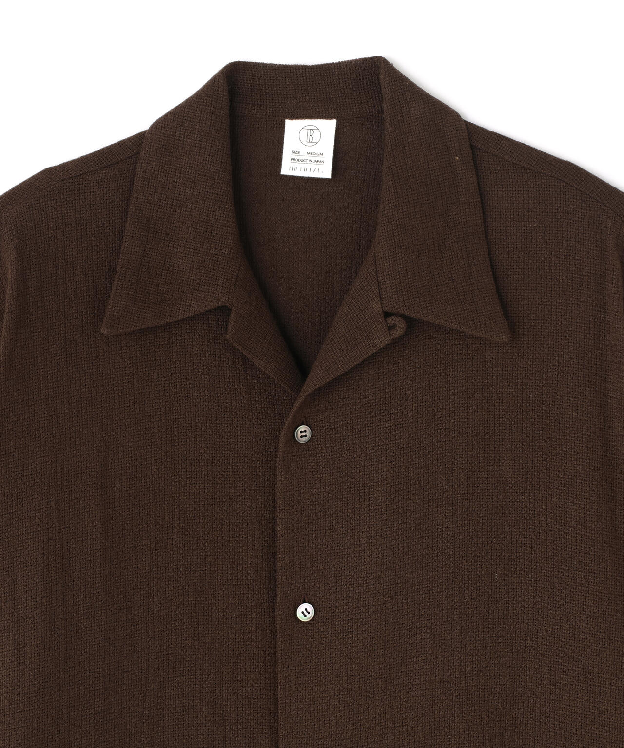 THE LIBRARY / LINEN COTTON OPEN COLLAR SHIRT