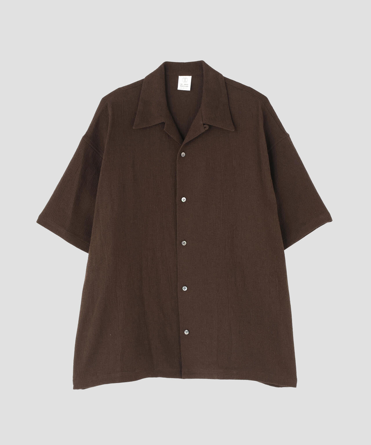 THE LIBRARY / LINEN COTTON OPEN COLLAR SHIRT