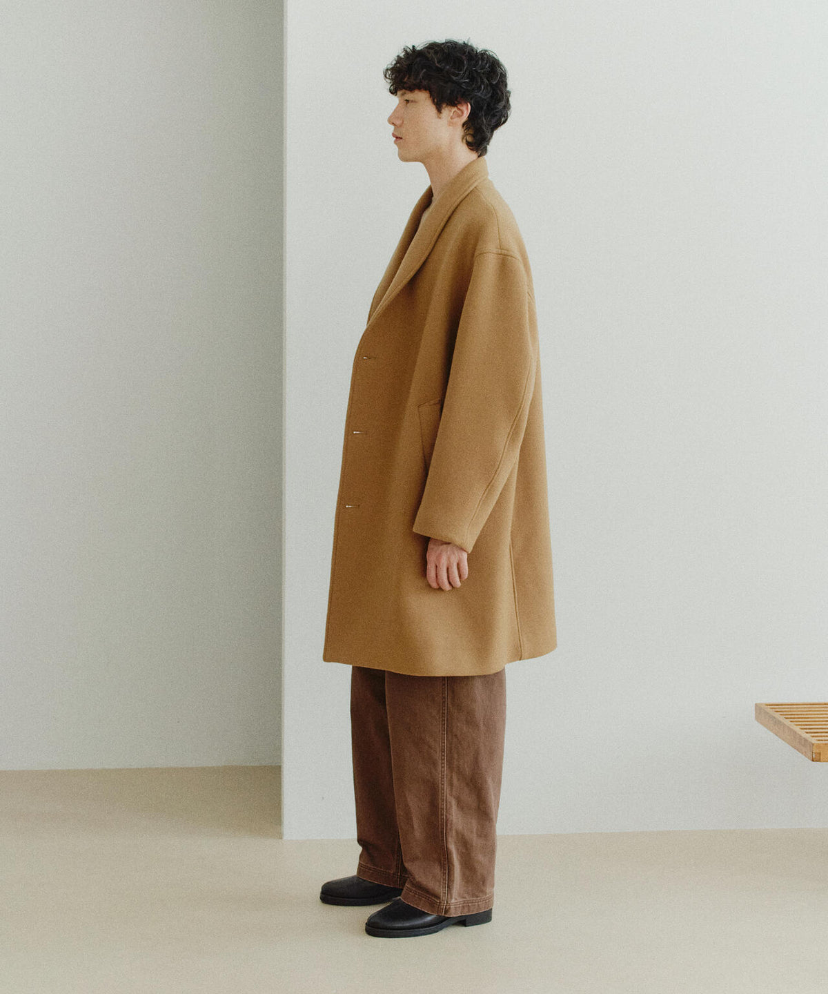 THE LIBRARY / [UNISEX] WOOL MELTON SHAWL CLLAR COAT