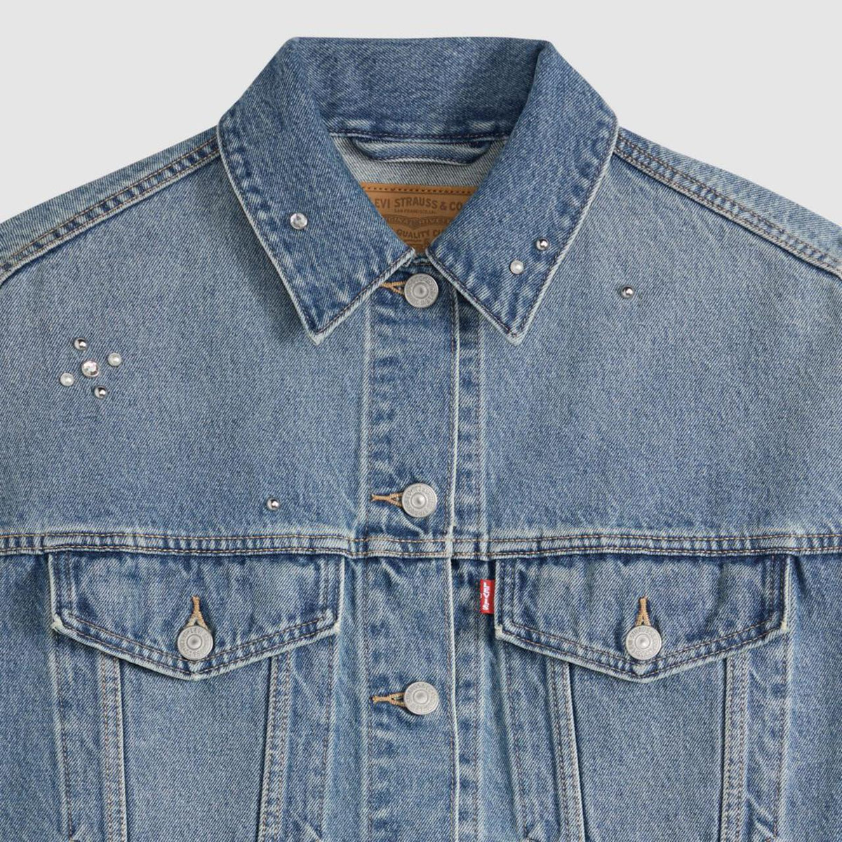 LOOSE CROP TRUCKER ラインストーン