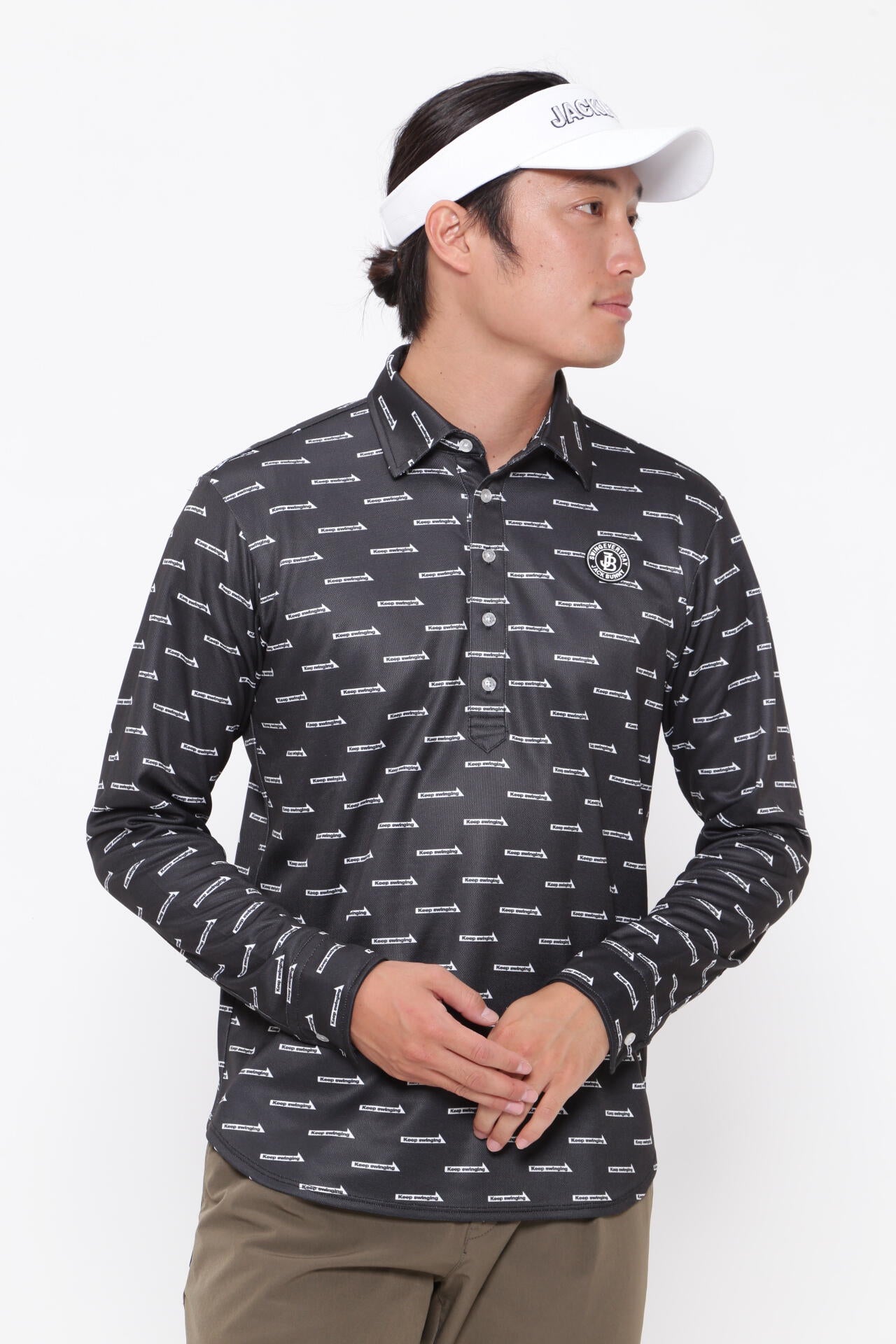 カノコダンボール 総柄プリント 長袖ポロシャツ | Jack Bunny