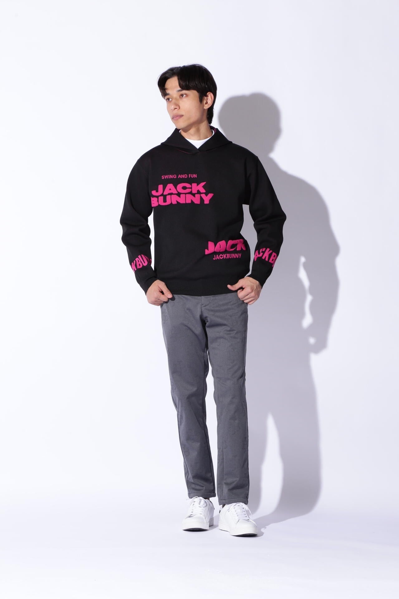 JBPINK】ロゴジャガードニットフーディ | Jack Bunny!!（ジャック