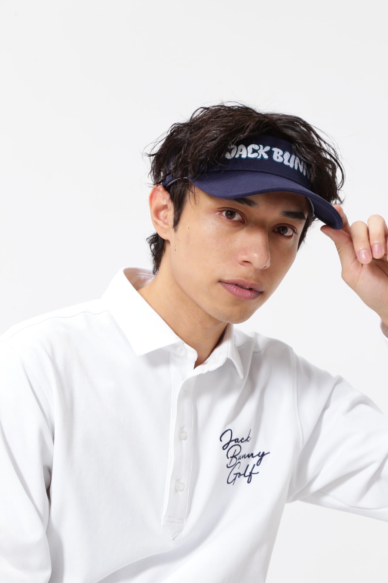 裏毛ロゴ刺繍バイザー (UNISEX) | Jack Bunny!!（ジャックバニー