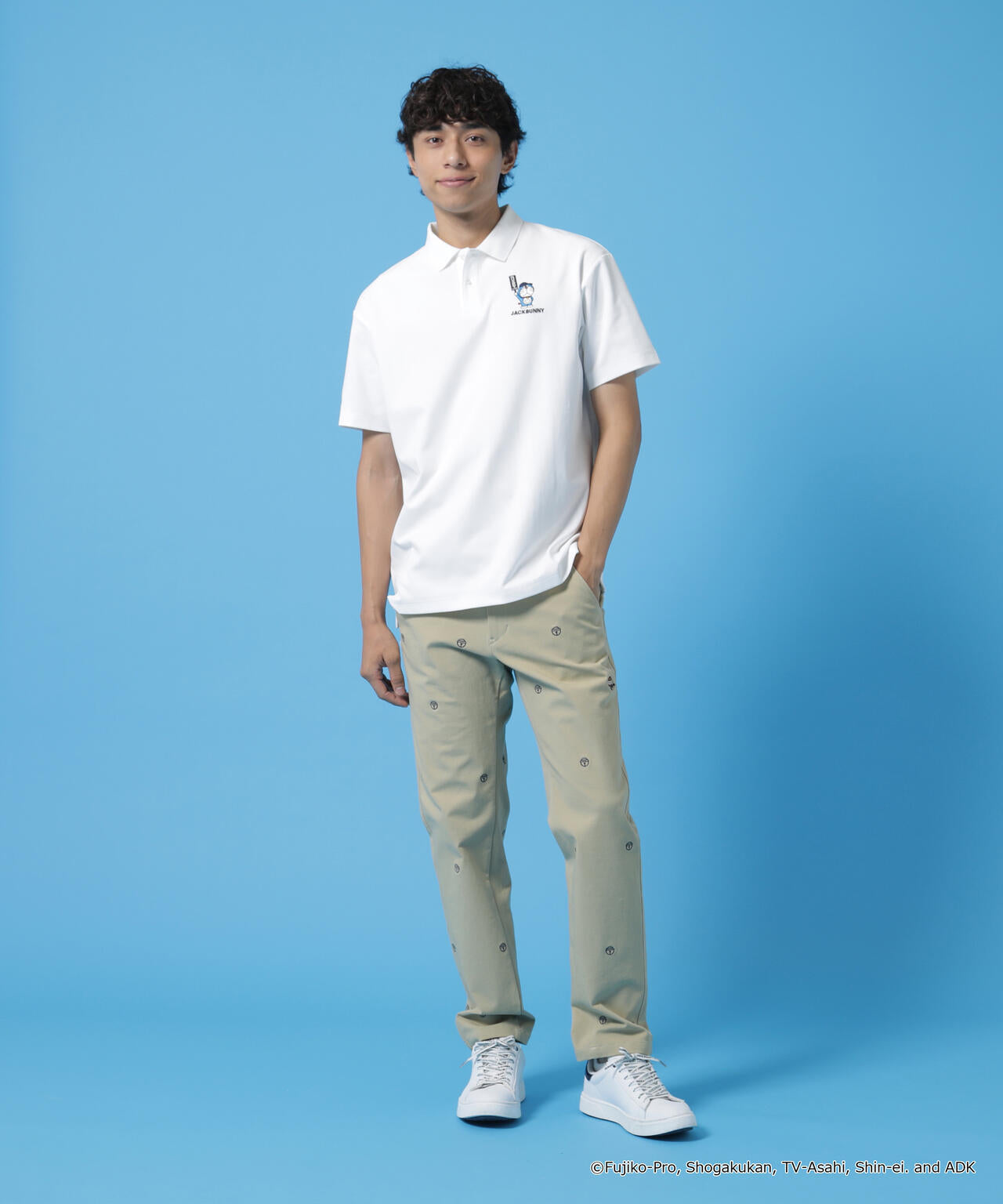 【ドラえもん】2WAYストレッチツイル総柄ロングパンツ