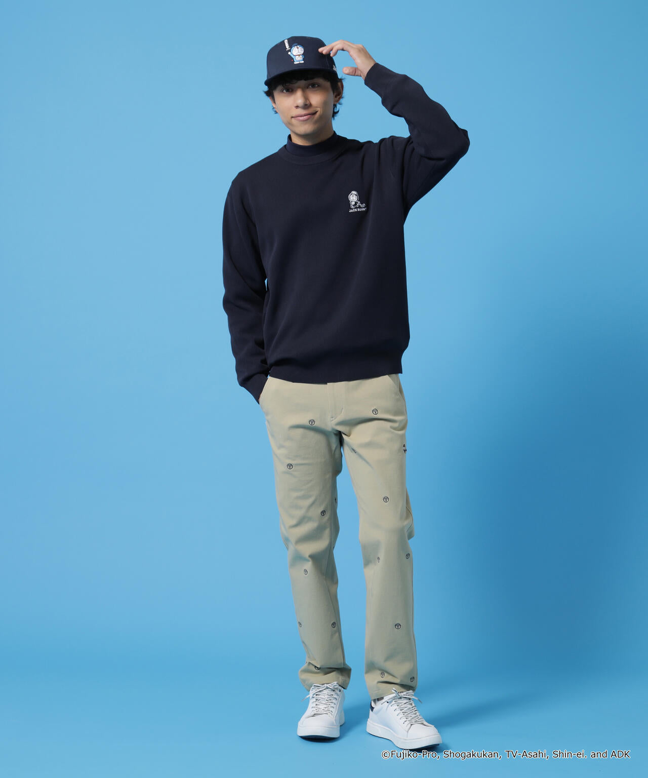 【ドラえもん】2WAYストレッチツイル総柄ロングパンツ