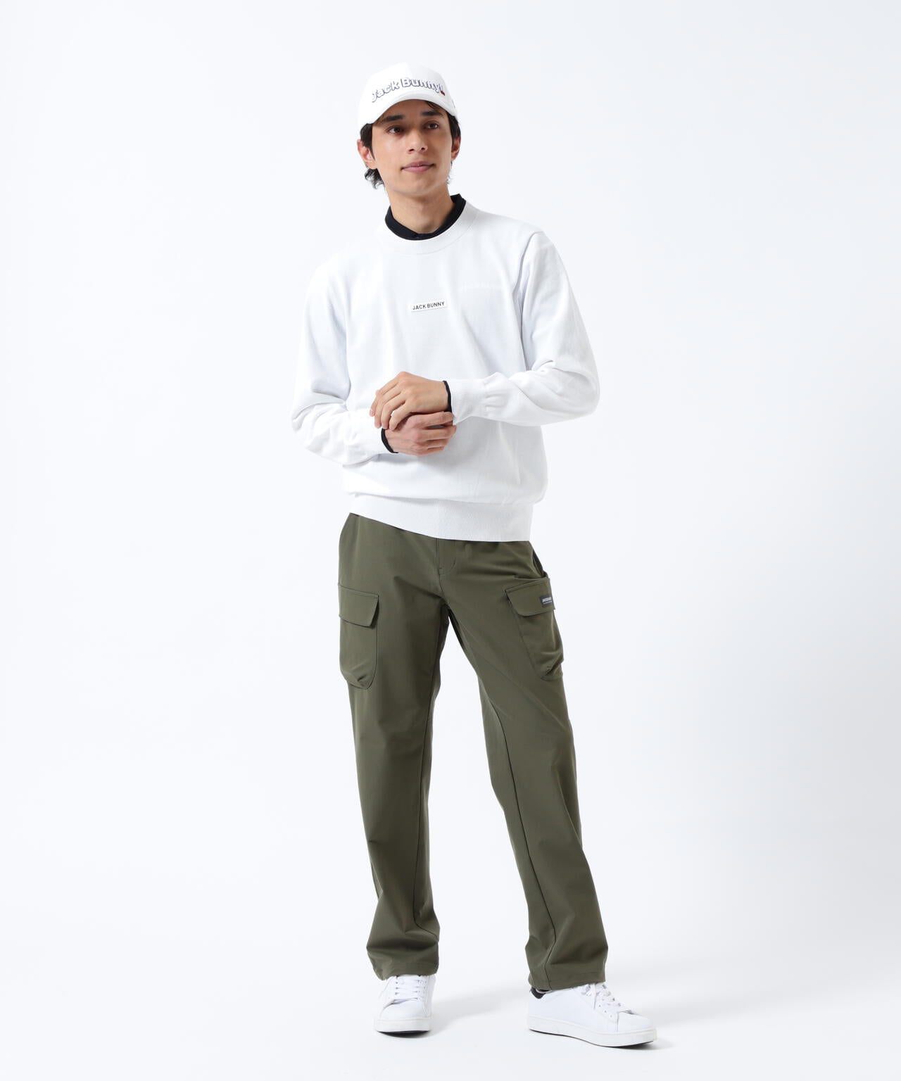 ストレッチ二重織プリント ロングパンツ