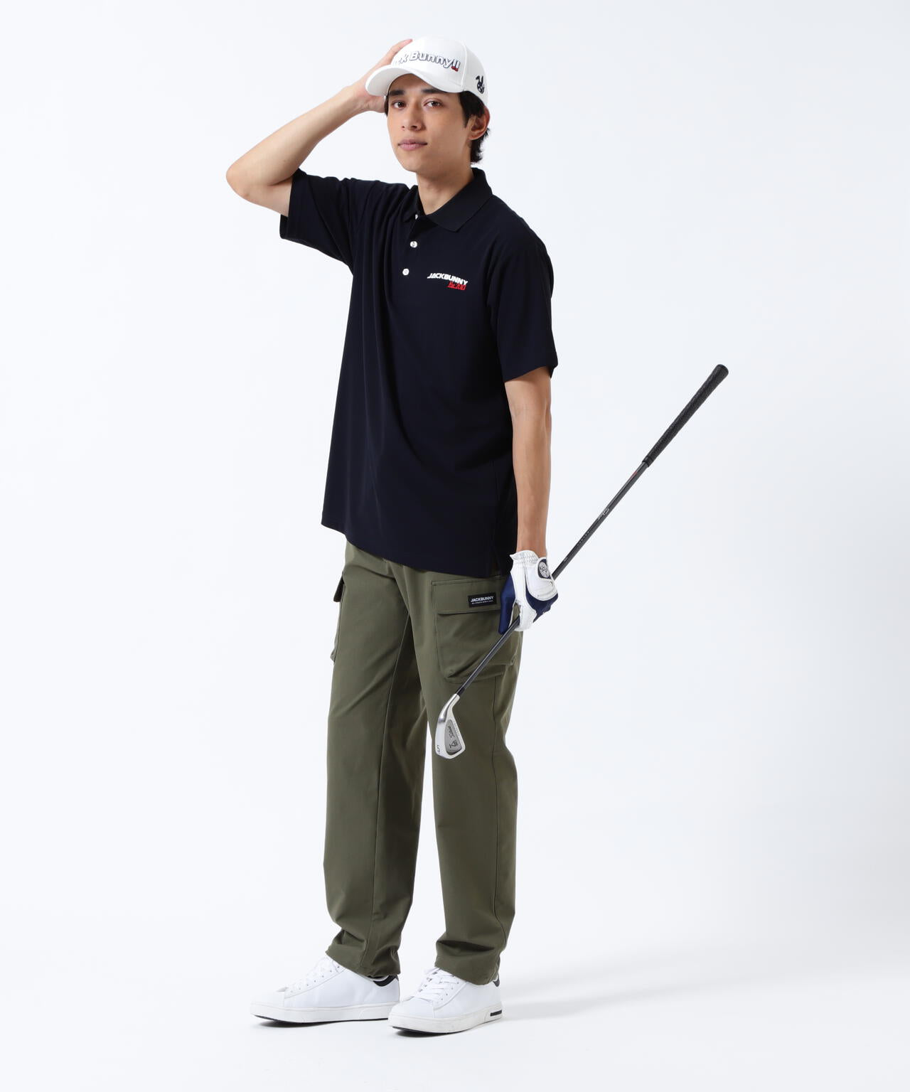 ストレッチ二重織プリント ロングパンツ