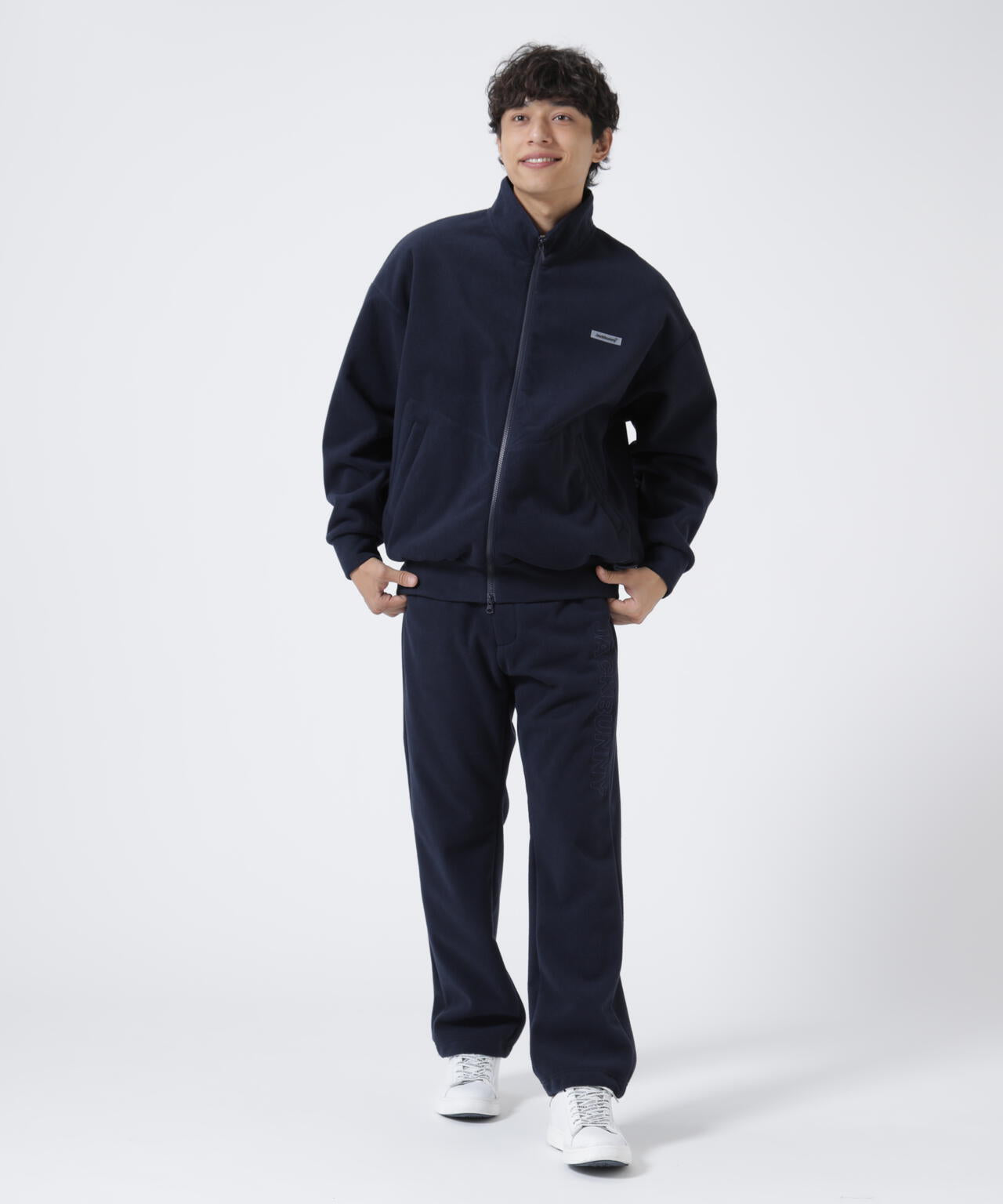 ジャックバニー ボアフリース　フルジップ ジャケット 5 | [ジャックバニー] メンズ [ドラえもんコラボ商品] フリースフルジップ ドラえもん 星柄先染めボア ⁄ 262-3242051  120_ネイビー 6 [LL] | ジャージトップ 通販