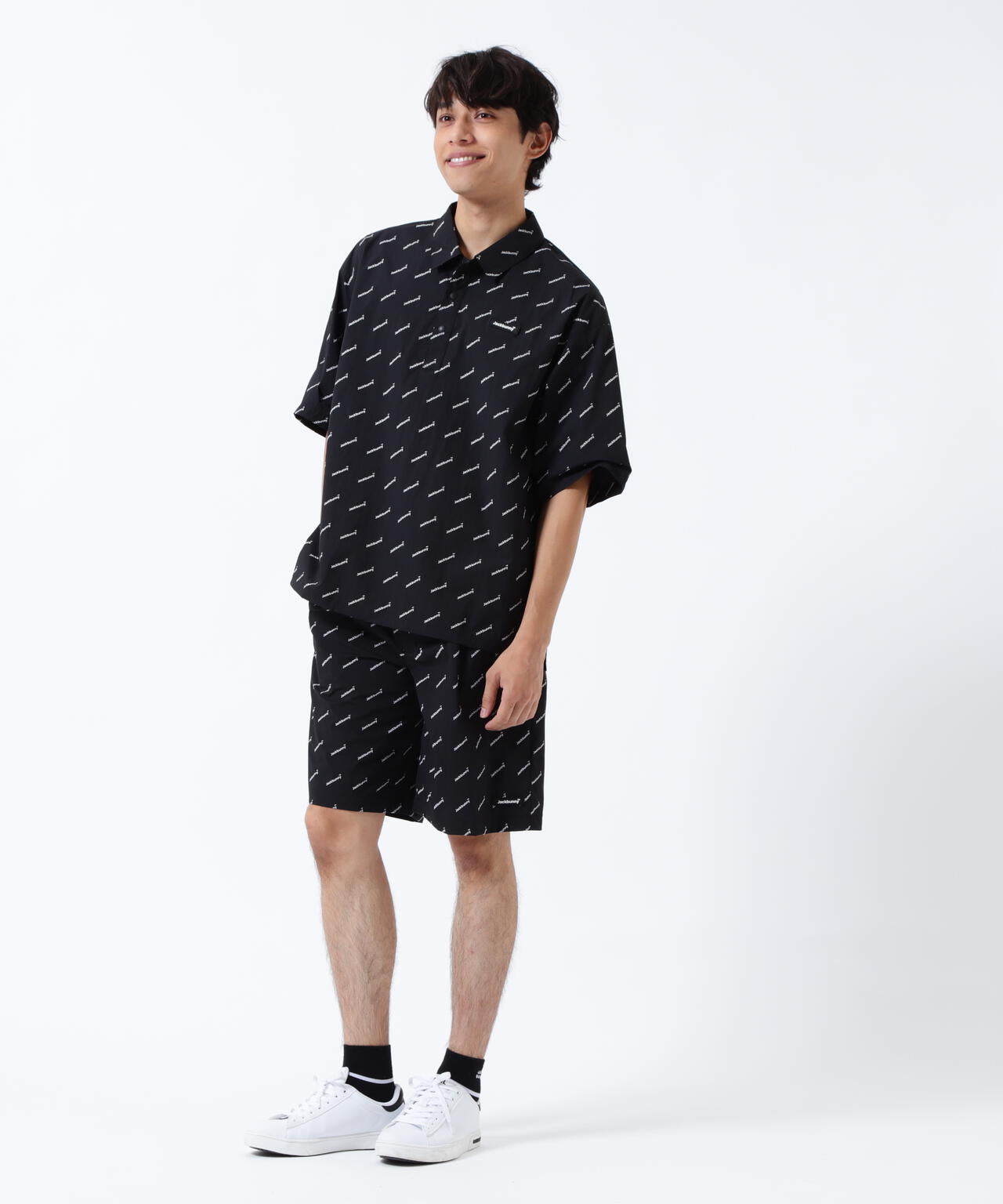 ナイロンタフタ半袖ポロシャツ