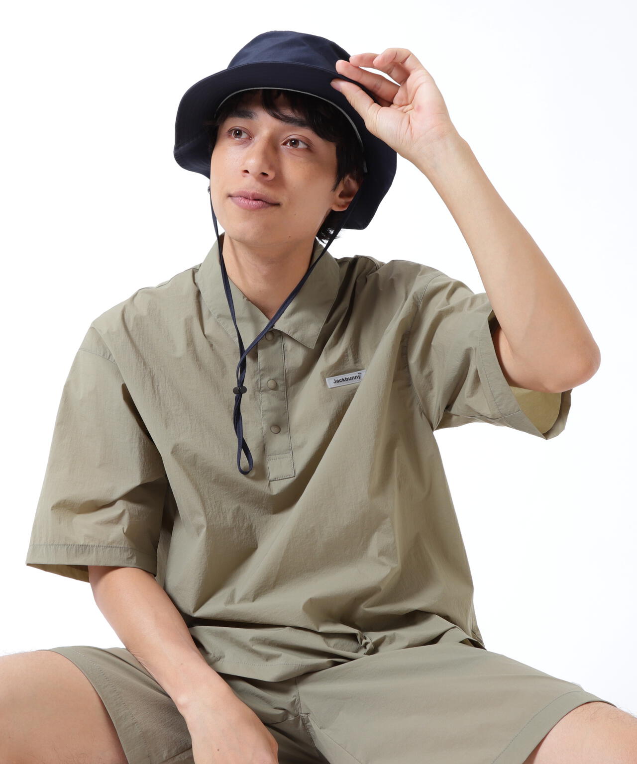 ナイロンタフタ半袖ポロシャツ