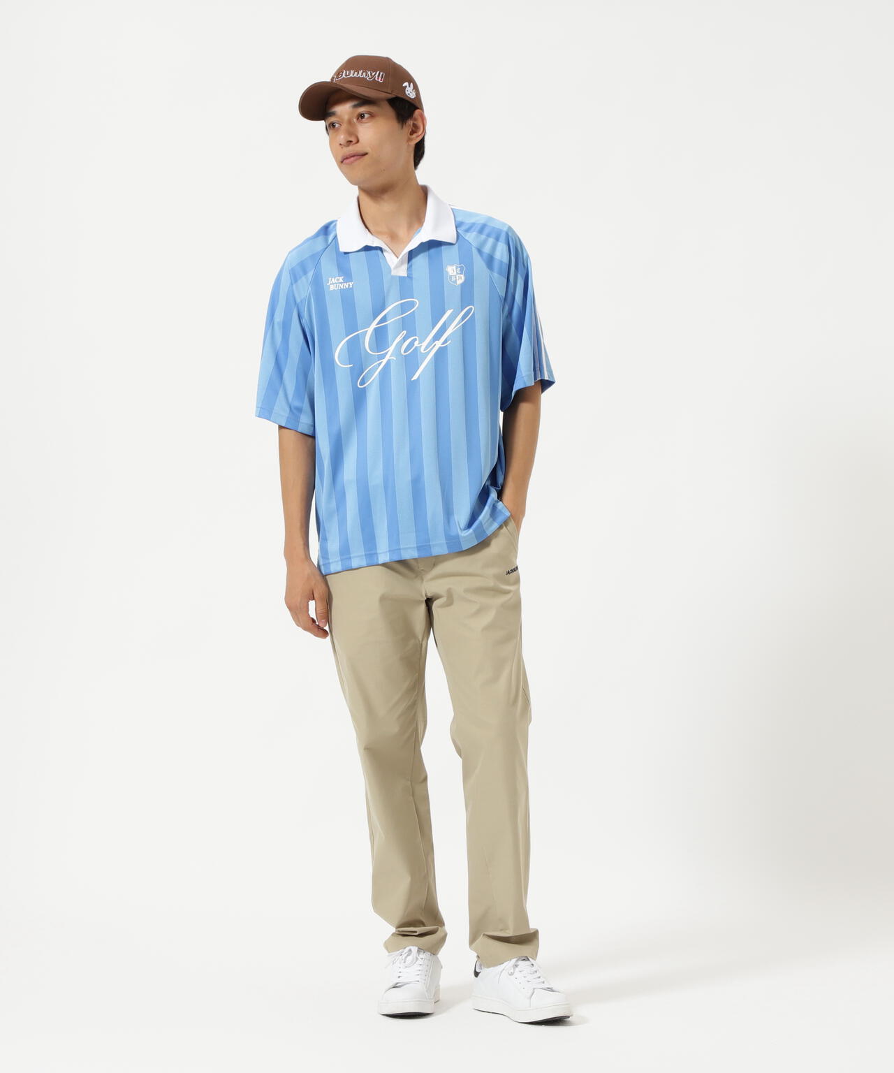 ストライプJQ半袖ポロシャツ