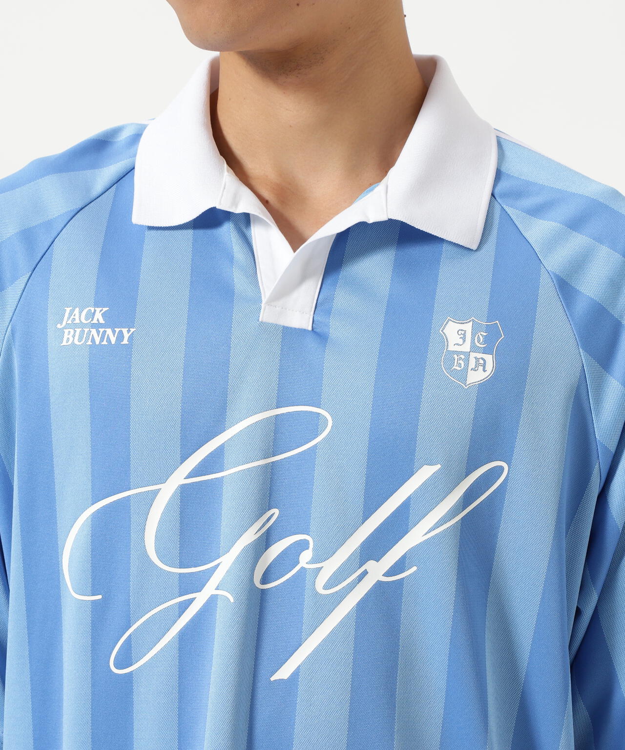 ストライプJQ半袖ポロシャツ