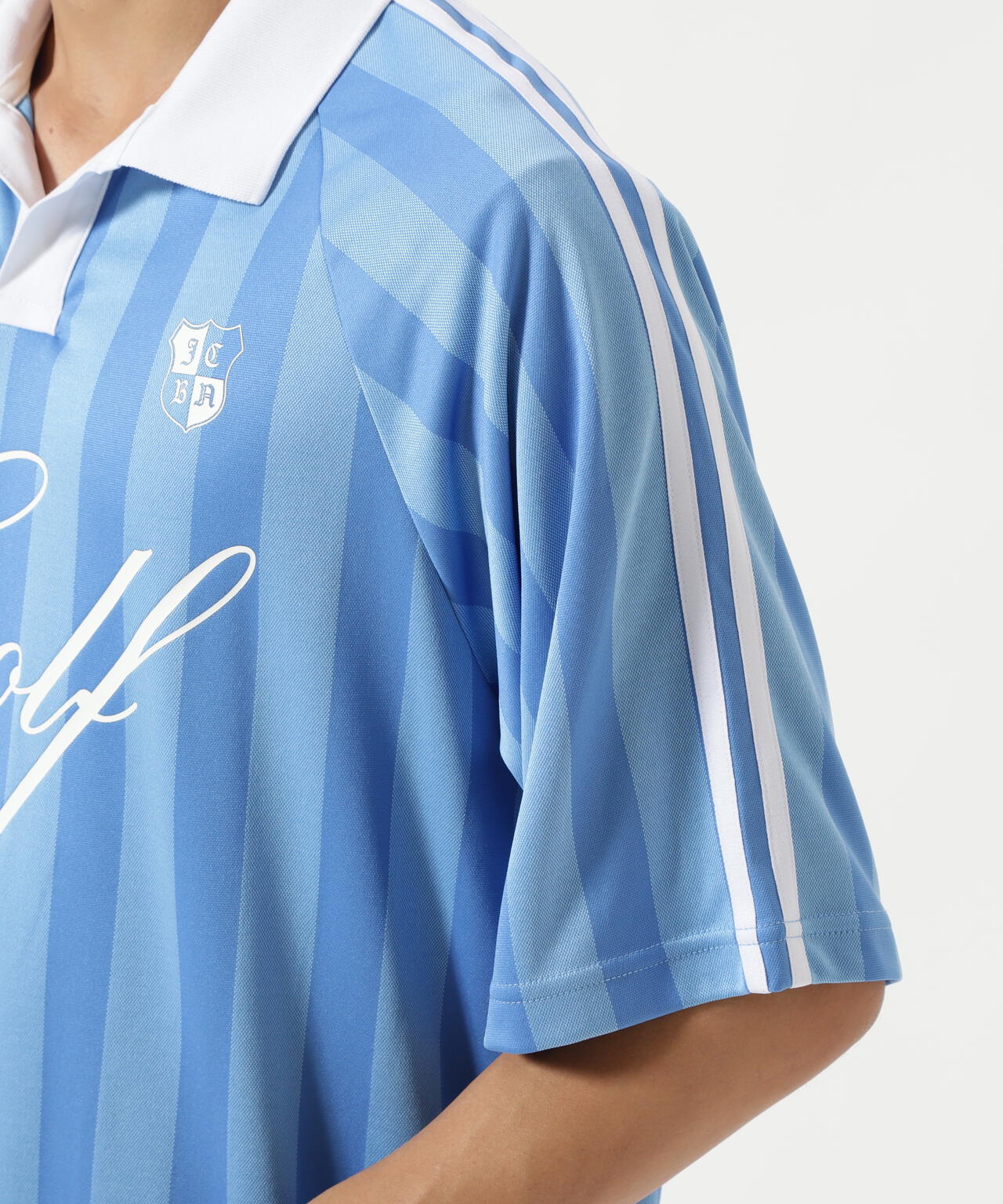 ストライプJQ半袖ポロシャツ