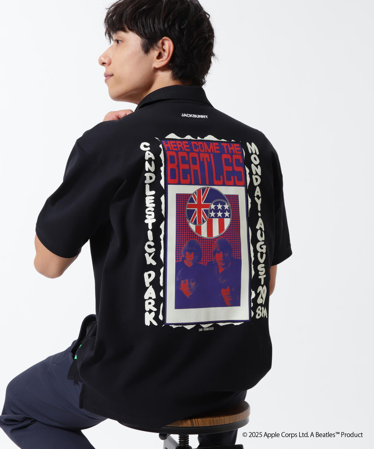 The BEATLES ×Jack Bunny!!】メッシュ天竺半袖ポロシャツ | Jack Bunny