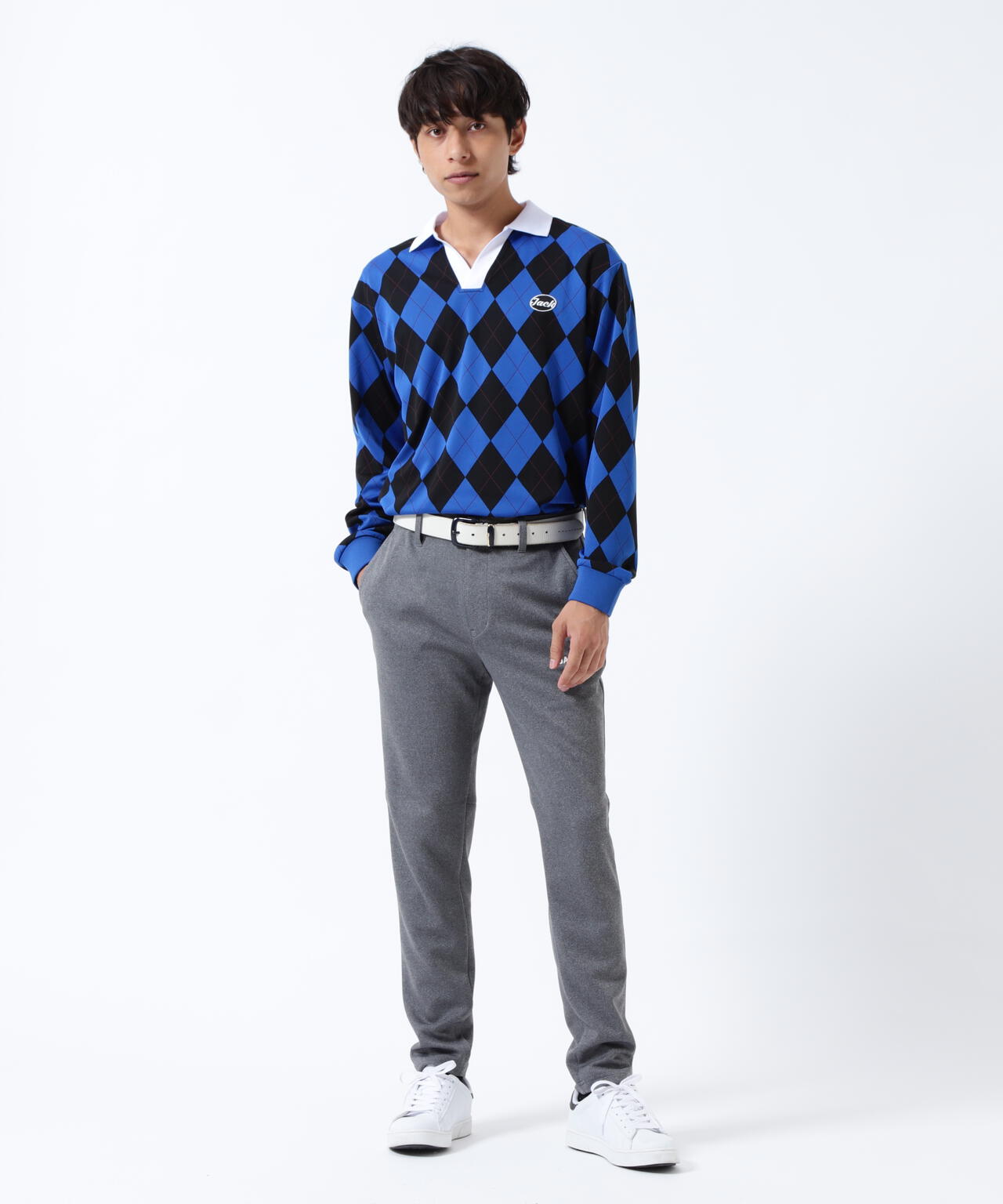 アーガイルジャガード長袖ポロシャツ | Jack Bunny!!（ジャック